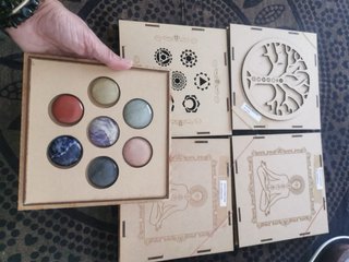 Caja Madera 7 Chakras Piedras Naturales