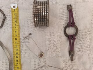 Lote Joyería Plata: Brazaletes, Collar, pendientes