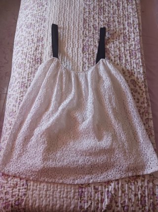 Blusa Zara Encaje Blanca Talla M