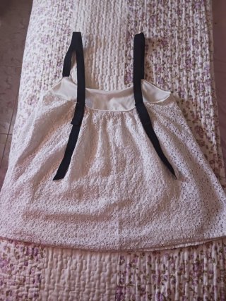 Blusa Zara Encaje Blanca Talla M