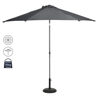 Parasol de pie gris Goodhom ø 2,6x2,23 m