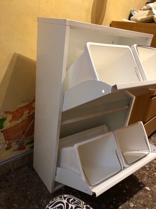 Armario metálico 4 cubos reciclaje