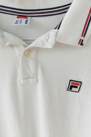 Polo uomo Fila tennis, tg XL, vintage, bianca