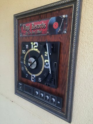 Cuadro Reloj Tocadiscos Vintage Faro