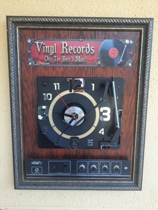 Cuadro Reloj Tocadiscos Vintage Faro