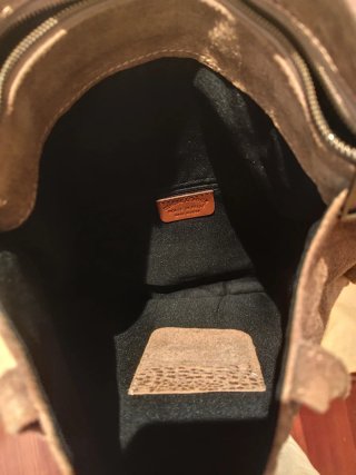Bolso de piel beige mujer
