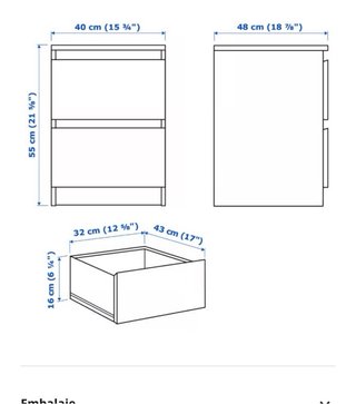 2 Mesitas de Noche Blancas Ikea