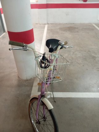 Bicicleta Vintage Morada con Cesta