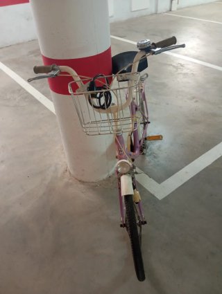 Bicicleta Vintage Morada con Cesta