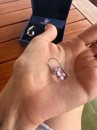 Pendientes Swarovski Rosa y Plateados