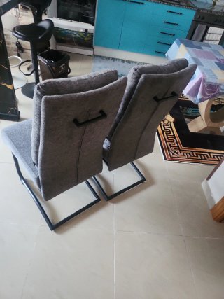 Set di 2 sedie da pranzo grigie