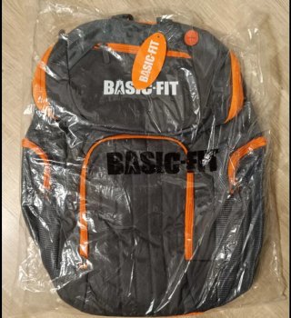 Mochila Basic Fit Gris y Naranja 48x28x18