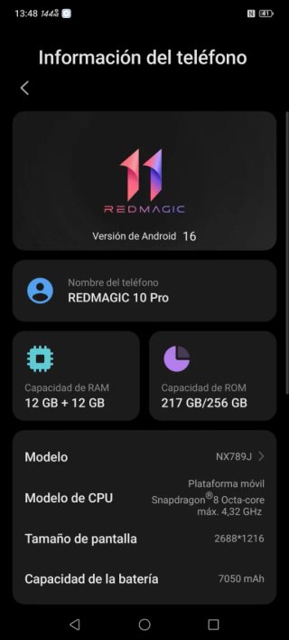 RedMagic 10 Pro 256GB Negro