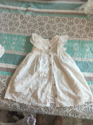 Vestido blanco bordado talla 86