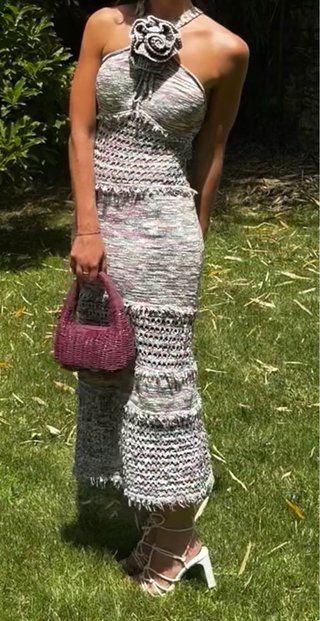 Vestido Zara Crochet colores Midi Talla S