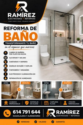 Reforma de Baño Completa  Albañilería y Fontanería