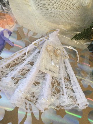 Abanico y pendientes de novia/fiesta