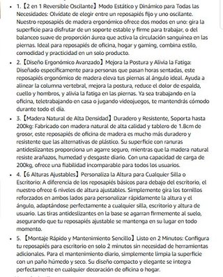 Reposapiés Ergonómico Madera 2 en 1