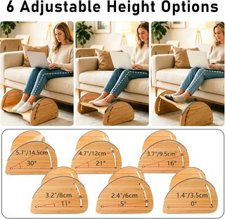 Reposapiés Ergonómico Madera 2 en 1
