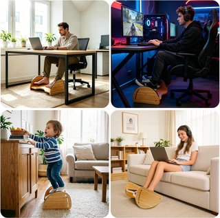 Reposapiés Ergonómico Madera 2 en 1