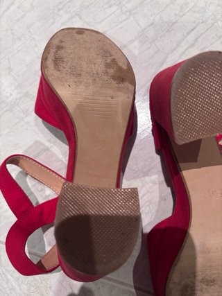 Sandalias tacón rojas talla 37