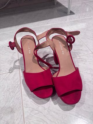 Sandalias tacón rojas talla 37