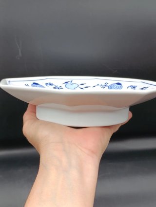 Bandeja porcelana diseño floral azul