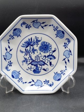 Bandeja porcelana diseño floral azul
