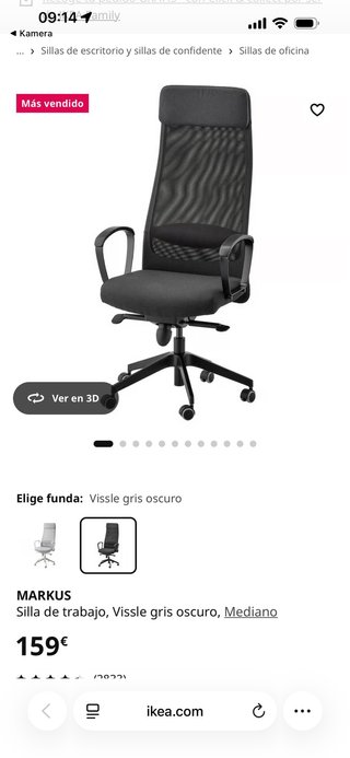 Silla Oficina IKEA MARKUS Ergonómica – 60€ Unidad