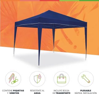 Carpa Plegable 3x3m Azul Sin Usar