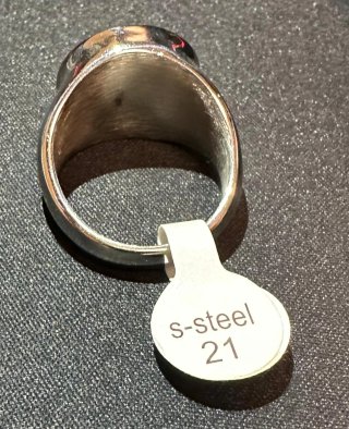Anillo Sello Cannabis Acero Inoxidable Talla 21