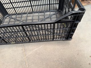 Caja frutera negra de plástico