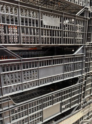 Caja frutera negra de plástico