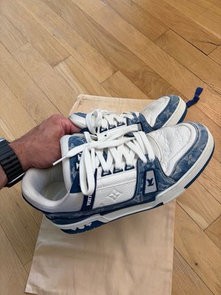 Louis Vuitton LV Trainer Monogram Denim Blanco