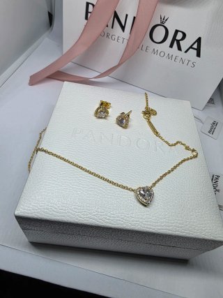 Conjunto Pandora Oro Corazón