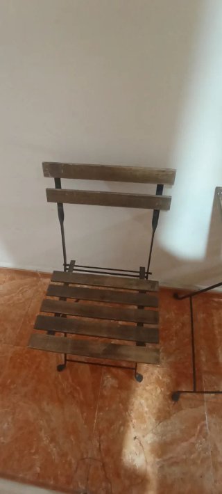 Mesa plegable madera y metal terraza jardín