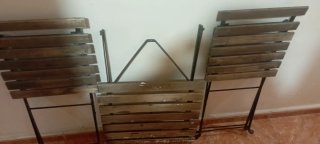 Mesa plegable madera y metal terraza jardín