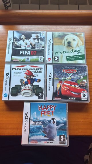 Lote 5 juegos Nintendo DS: FIFA 07, Mario Kart, Ca