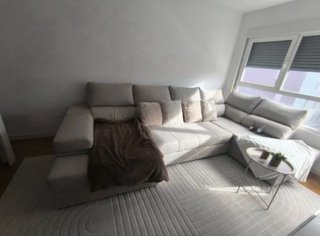 Sofá Cama Chaise Longue Beige