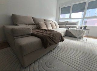 Sofá Cama Chaise Longue Beige