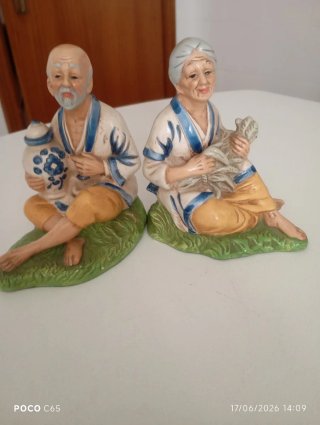 Pareja de ancianos vintage figuras decorativas