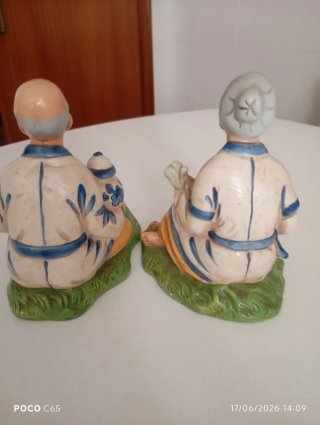 Pareja de ancianos vintage figuras decorativas