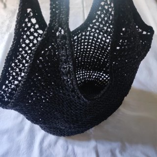 Borsa a rete uncinetto lurex nero