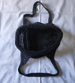 Borsa a rete uncinetto lurex nero