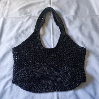 Borsa a rete uncinetto lurex nero