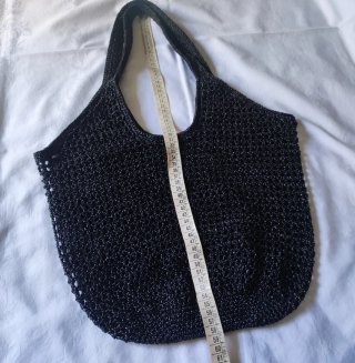 Borsa a rete uncinetto lurex nero