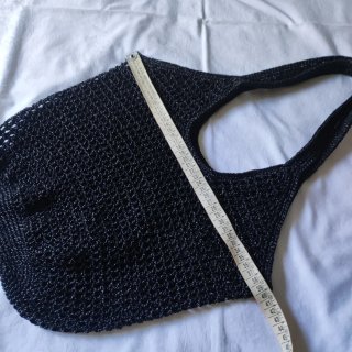 Borsa a rete uncinetto lurex nero