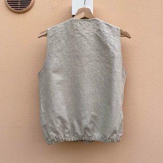 Gilet vintage in lino beige