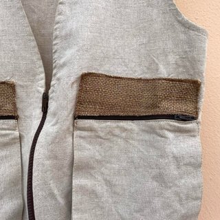 Gilet vintage in lino beige