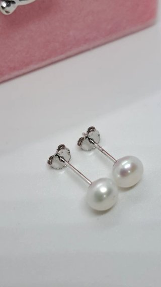 Pendientes Perla Plata de Ley 925